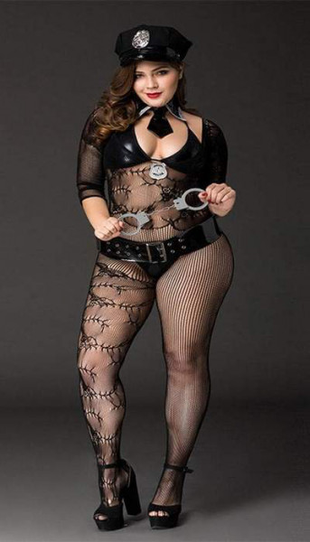 Sexy and Cuffed - Bodystocking Police Costume