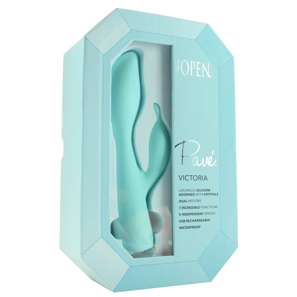 Pave Victoria Rechargeable Waterproof Silicone Rabbit Style Vibrator By Jopen
