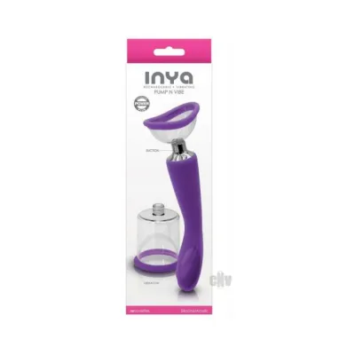Inya Pump And Vibe With Interchangeable Suction Cups Purple