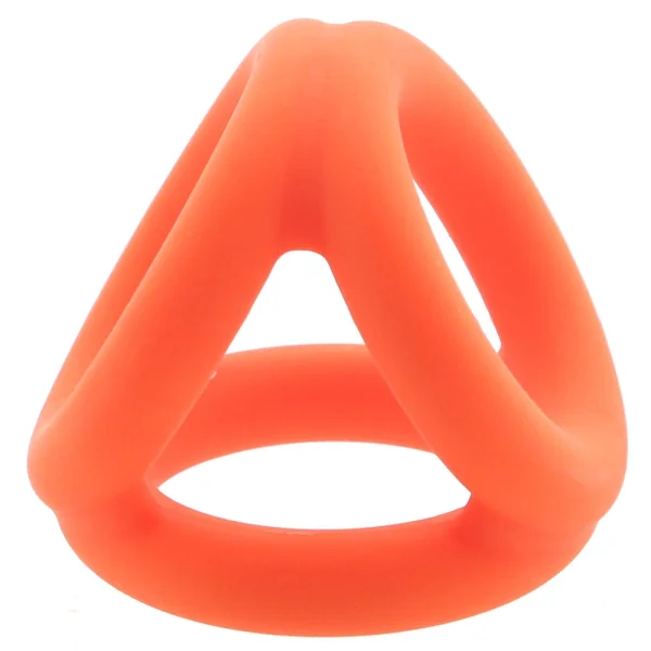 Alpha Liquid Silicone Tri-Ring Cock Ring By CalExotics - Orange