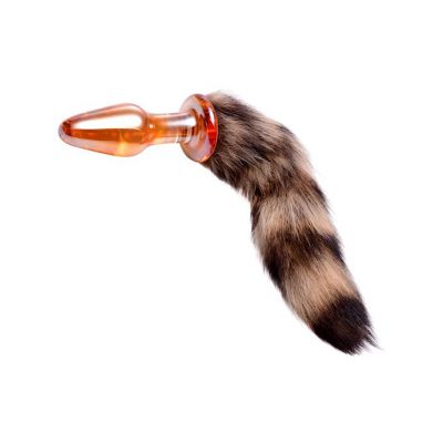 Fox Tail Glass Anal Plug Brown 12 Inch
