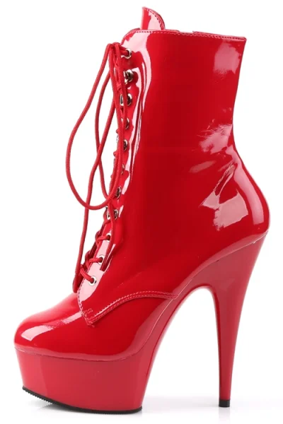 Delight 6” Heel Patent Platform Ankle Boot By Pleaser