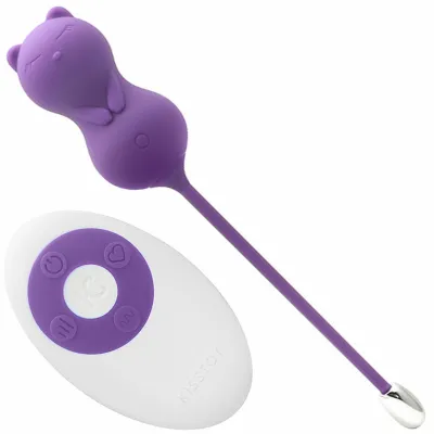 Paula Kitty Cat Silicone Kegel Ball Vibrator With Remote Control By Kiss Toy