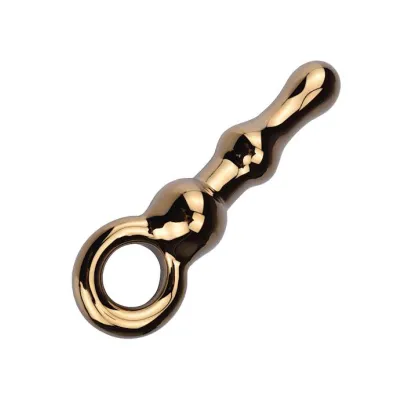 Lucent Aperto Gold Glass Butt Plug Gold 6 1 Inch