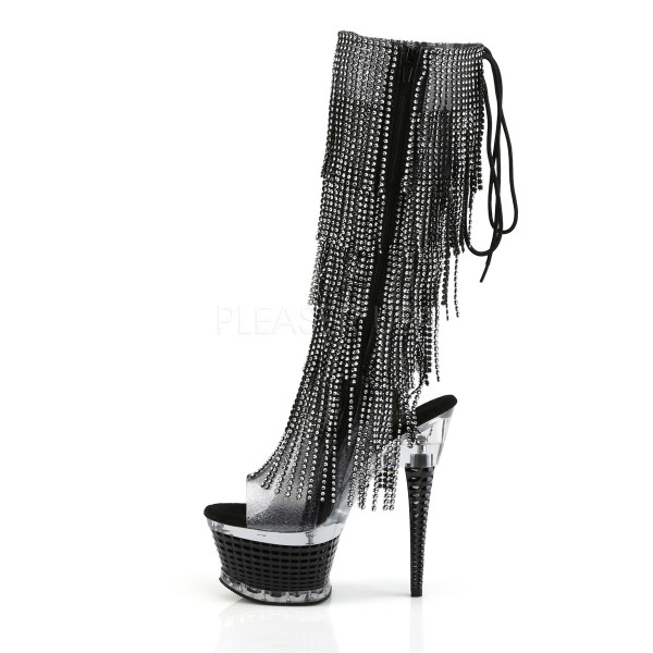 6 1/2 inches Heel, 2 1/2 inches PF Open Toe/Heel Knee High Fringe Boot — image 7 of 8