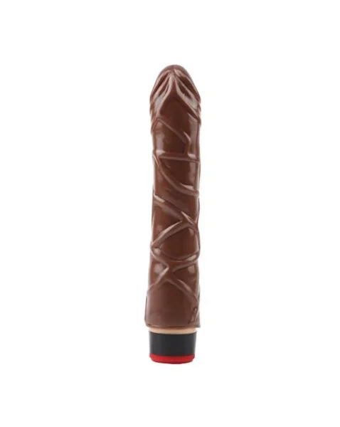 Real Touch Vibrating Cock - Brown - 9 Inch