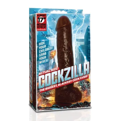 Cockzilla Massive Nearly 17 Inch Realistic Black Colossal Cock