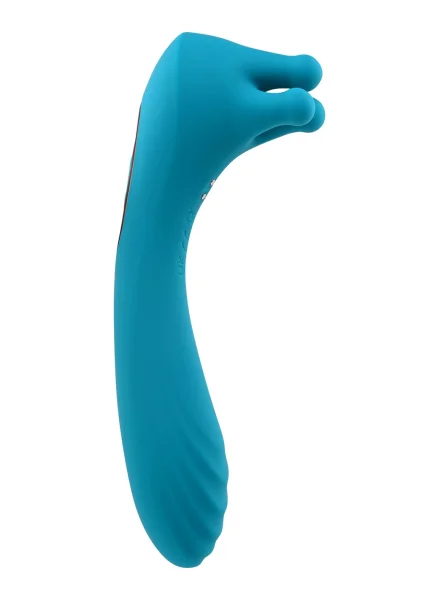 Heads Or Tails Silicone Rechargeable Waterproof Dual Stimulation Vibrator By Evolved Novelties - Teal