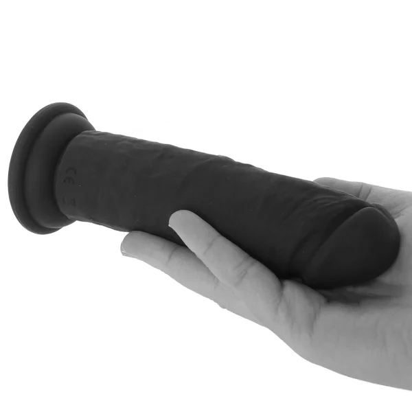 Strap U Power Player 28X Vibrating Rechargeable 6.5" Silicone Dildo With Remote - Black