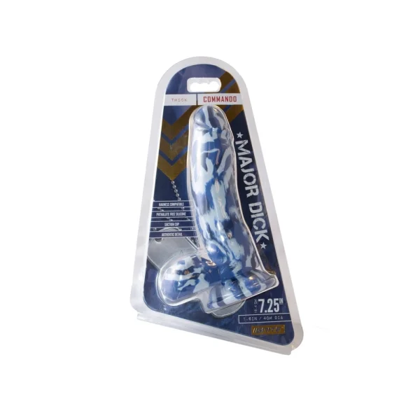 Major Dick Commando Dong 7.25 inches Blue Camo