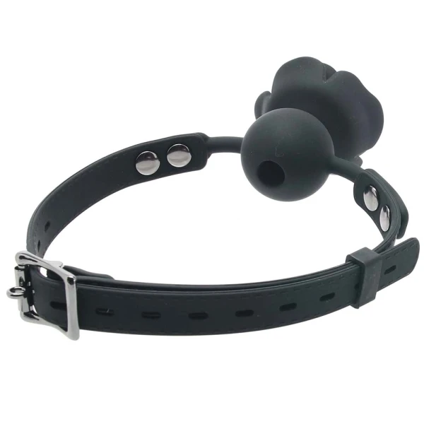 Forbidden Removable Silicone Rose Gag By CalExotics - Black