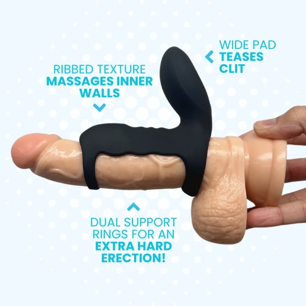 Vibrating Silicone Cock Cage With Clit Stimulator