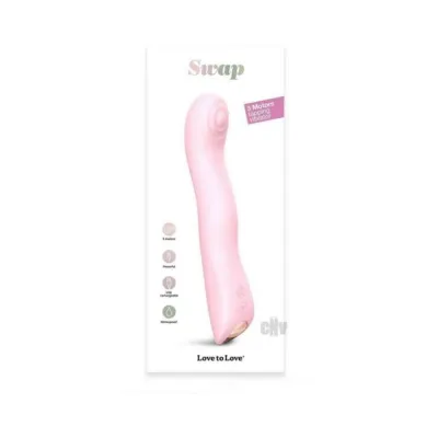 G Spot Vibrators Love To Love Swap Rechargeable Triple Motor Tapping Silicone G spot Vibrator Baby Pink