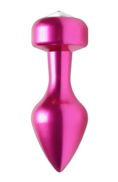 Solitaire Gem Accented Aluminum Anal Plug