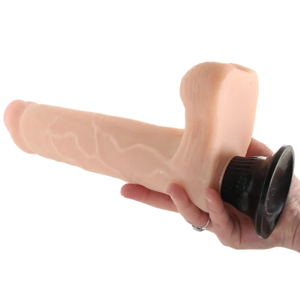 Real Feel Deluxe No. 12 - 12" Suction Cup Vibrating Dildo - Vanilla
