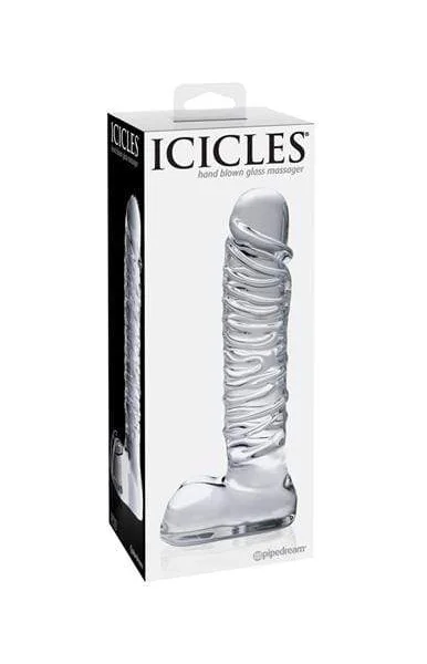 Icicles No. 63 Clear Glass Realistic Dildo