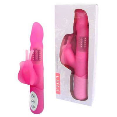 Layla Portaspilli Butterfly Rabbit Vibrator Pink