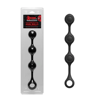 Kink Anal Essentials 13 5 Inch Weighted Black Silicone Beaded Anal Balls