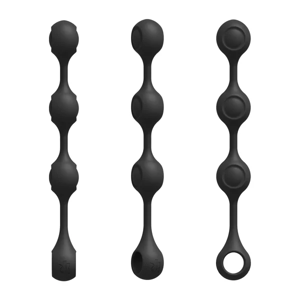 Kink Anal Essentials 13.5 Inch Weighted Black Silicone Beaded Anal Balls — image 3 of 5