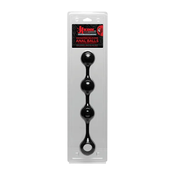 Kink Anal Essentials 13.5 Inch Weighted Black Silicone Beaded Anal Balls — image 5 of 5