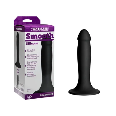 Vac U Lock 6 5 Inch Black Silicone Dildo by Doc Johnson