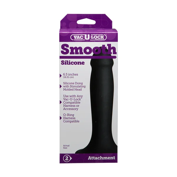 Vac-U-Lock 6.5 Inch Black Silicone Dildo by Doc Johnson — image 4 of 6