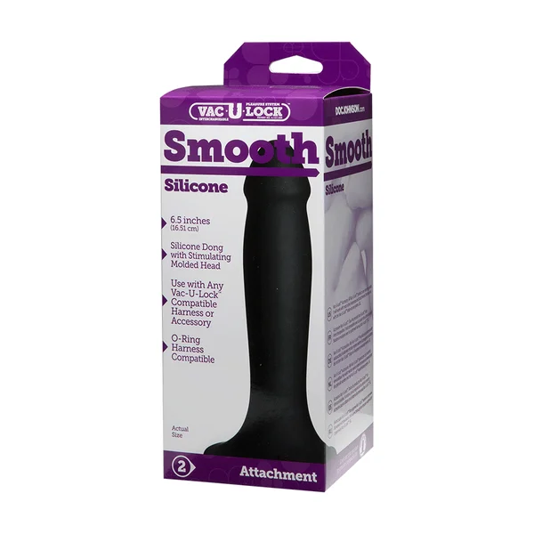 Vac-U-Lock 6.5 Inch Black Silicone Dildo by Doc Johnson — image 5 of 6