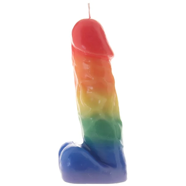 Pride Pecker Rainbow Drip Candle