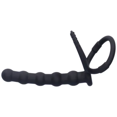 Double Delight Dual Insertion Cock Ring With Anal Probe