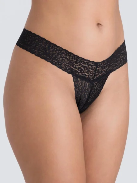 Lovehoney Black and Red Floral Lace Thong Set (3 Pack)