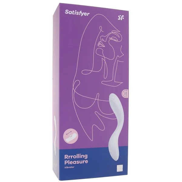 Satisfyer Rrrolling Pleasure Silicone Rechargeable Waterproof 12-Function G-Spot Vibrator - White