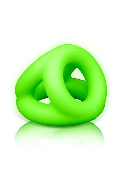 Ouch! Glow in the Dark 3-Ring Cock and Ball Strap