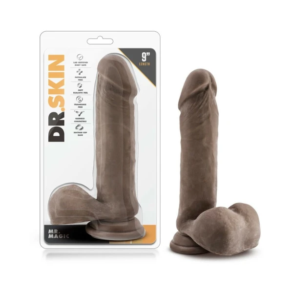 Mr Magic 9 inches Chocolate Brown Dildo with Suction Cup