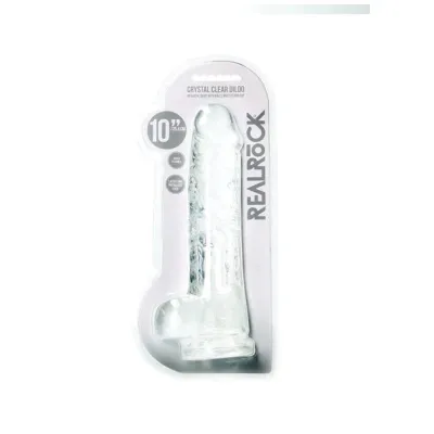 Realrock Realistic Dildo With Balls 10 25 4 cm Transparent