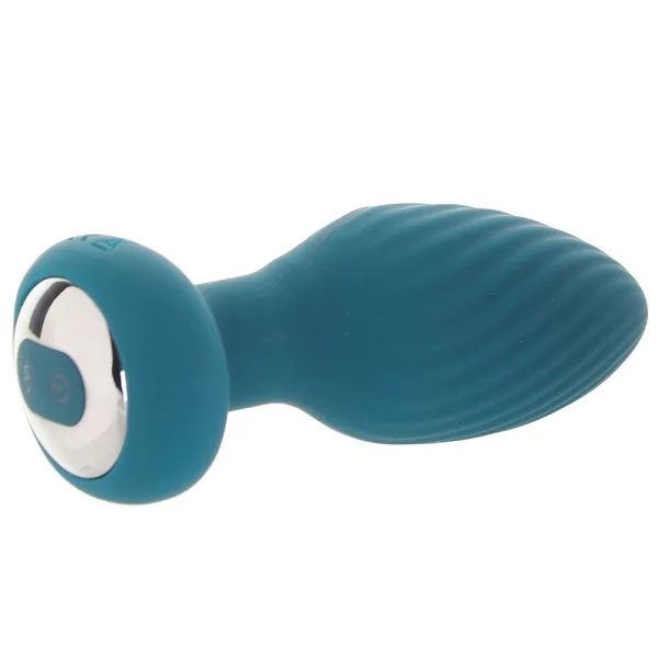 Playboy Pleasure Spinning Tail Teaser Silicone Rotating Vibrating Butt Plug With Remote - Evergreen