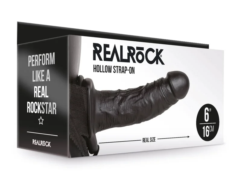Hollow Strap-on Without Balls 6 Inch - Black