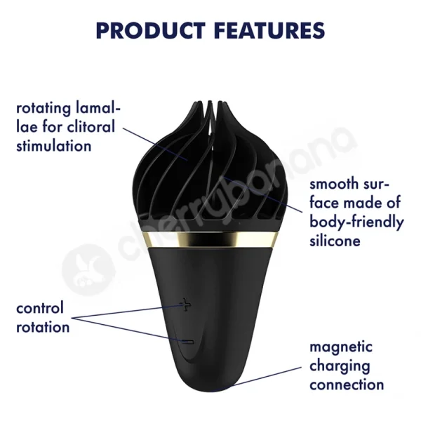 Satisfyer Black Sweet Treat Spinnator Rotating Vibrator