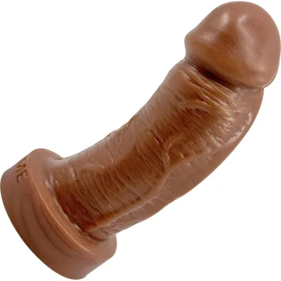 The Basio Short Thick 5 75 Platinum Silicone Realistic Dildo By Uberrime Caramel