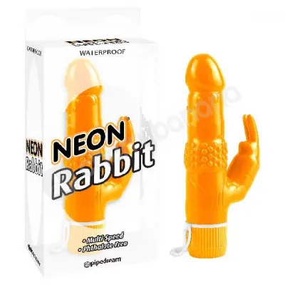 Neon Luv Touch Orange Rabbit Vibrator