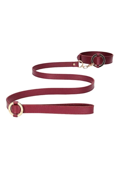Ouch Halo Collar With Leash Burgundy