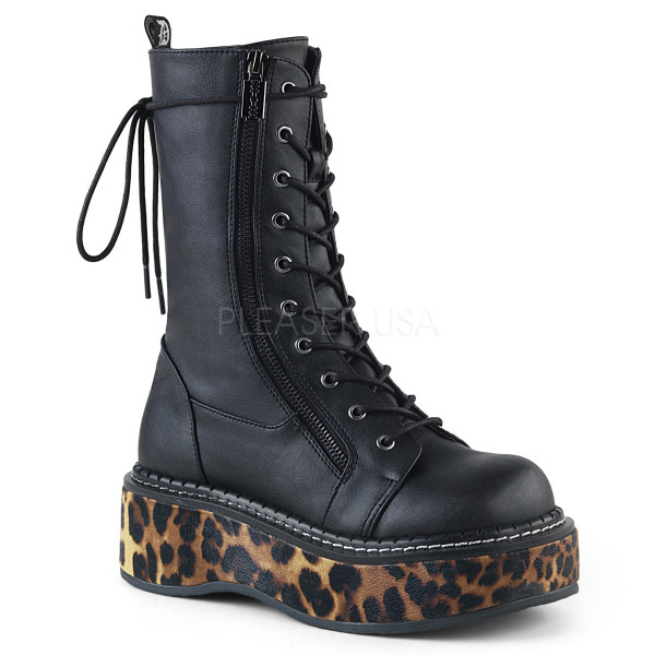 2 inches Platform Calf High Lace-Up Boot W/ Outer Metal Zipper — image 5 of 8