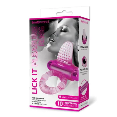Bodywand Rechargeable Lick It Pleasure Ring Pink