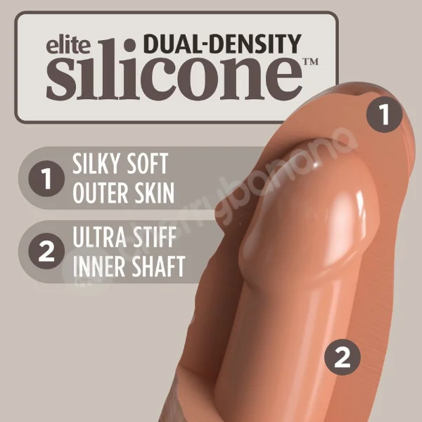 King Cock Elite 6'' Vibrating Tan Dual Density Cock Dildo