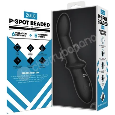 Zolo P Spot Beaded Black Prostate Rotating Beads Anal Vibrator