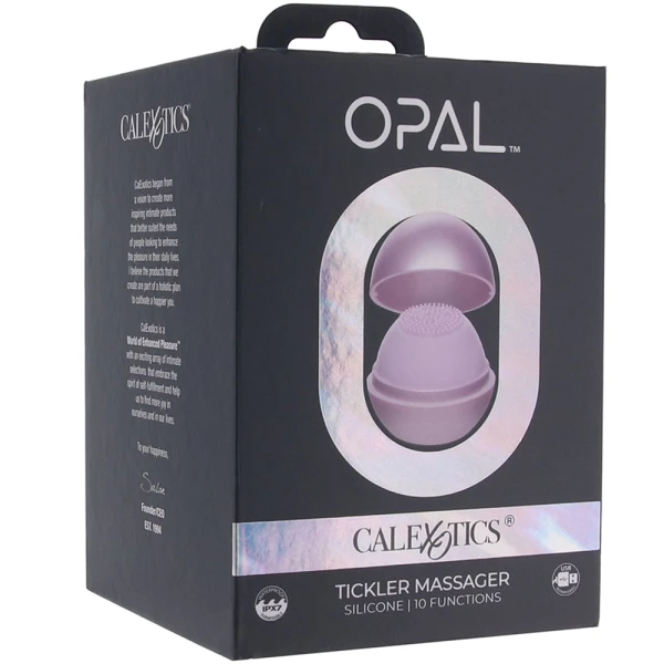 Opal Tickler Massager Rechargeable Waterproof Silicone Vibrator By CalExotics - Purple