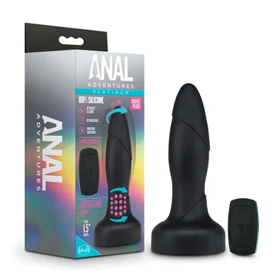 Anal Adventures Platinum 5 75 Inch Drive Rechargeable Butt Plug Silicone with Remote by Blush Novelties