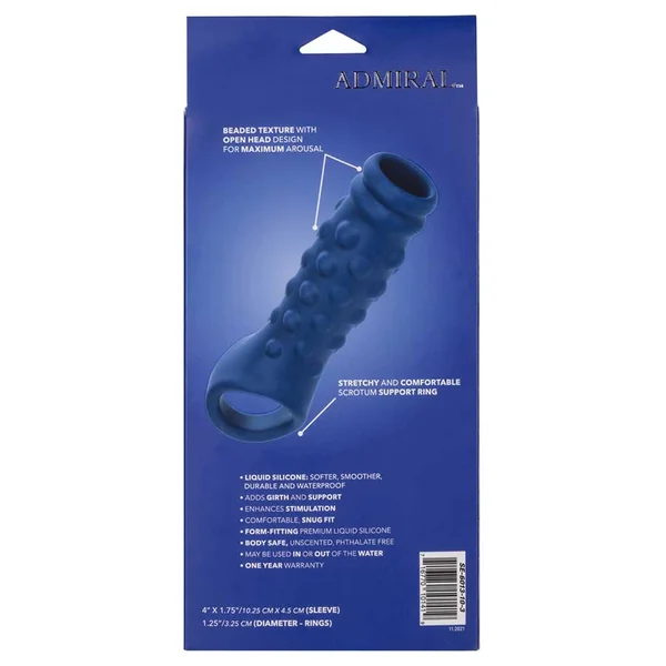 Admiral Liquid Silicone Blue Beaded Cock Sheath Girth Enhancer — image 10 of 10