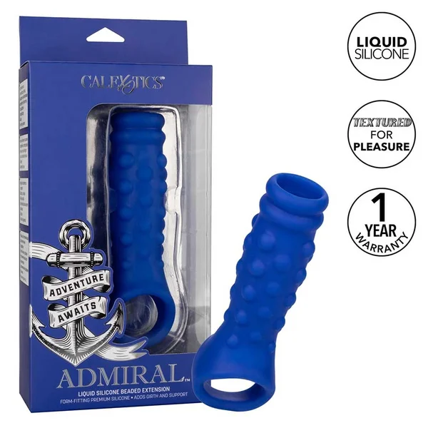 Admiral Liquid Silicone Blue Beaded Cock Sheath Girth Enhancer — image 9 of 10