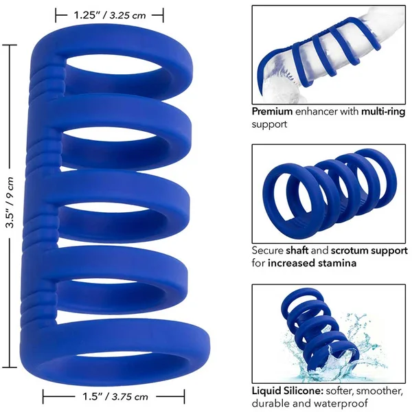 Admiral Xtreme Blue Liquid Silicone Cock Cage Ring Combo — image 7 of 8