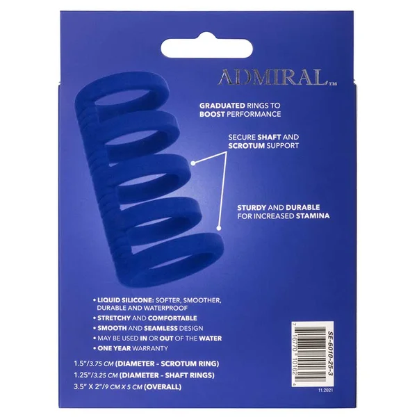 Admiral Xtreme Blue Liquid Silicone Cock Cage Ring Combo — image 8 of 8